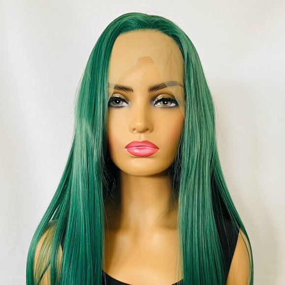 Gorgeous Green Premium Fiber 13x2.5 Long Lace Front Wig for🎄Events / Drag 💄… - Picture 5 of 12